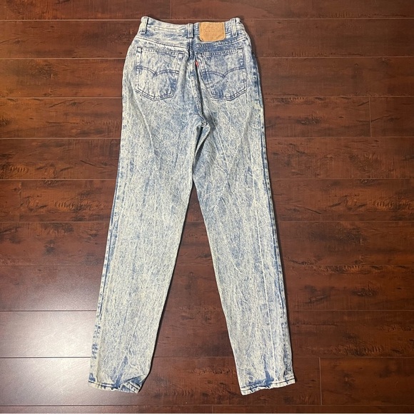 VINTAGE Levi’s Denim High Rise Straight Leg Button Fly Railroad Stripe Size 7 - Picture 5 of 12